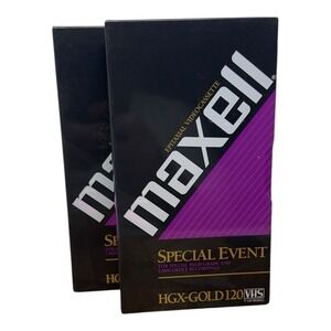 Lot of 2‎ - MAXWELL HGX Gold T-120 Special Event VHS Tapes New Factory Sealed